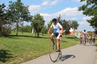 On a high bike for children<br>Ostrava, Moravsky Zizkov, Vrbice<br>Czech Republic